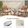 imageOutvita Outdoor Acacia Wood Rocking Chair Set of 2 Wooden Rocker wDetachable Washable Cushions Patio Rocker for Porch Garden Patio Indoor Natural