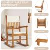 imageOutvita Outdoor Acacia Wood Rocking Chair Set of 2 Wooden Rocker wDetachable Washable Cushions Patio Rocker for Porch Garden Pool Indoor Natural