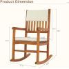 imageOutvita Outdoor Acacia Wood Rocking Chair Set of 2 Wooden Rocker wDetachable Washable Cushions Patio Rocker for Porch Garden Pool Indoor Natural