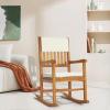 imageOutvita Outdoor Acacia Wood Rocking Chair Wooden Rocker wDetachable Washable Cushions Patio Rocker for Porch Garden Pool Indoor NaturalNaturalwith 2 Cushions