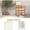 imageOutvita Outdoor Acacia Wood Rocking Chair Wooden Rocker wDetachable Washable Cushions Patio Rocker for Porch Garden Pool Indoor NaturalNaturalwith 2 Cushions