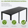 imageOutvita Outdoor Bar Table 37quot Height Patio Pub Table with Waterproof Frame and Adjustable Foot for Hot Tub Patio Backyard Balcony Hallway Bistro Rectangle Black40 W  No wheel
