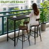 imageOutvita Outdoor Bar Table 37quot Height Patio Pub Table with Waterproof Frame and Adjustable Foot for Hot Tub Patio Backyard Balcony Hallway Bistro Rectangle Black40 W  No wheel