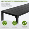 imageOutvita Outdoor Bar Table 37quot Height Patio Pub Table with Waterproof Frame and Adjustable Foot for Hot Tub Patio Backyard Balcony Hallway Bistro Rectangle Black55 W  No wheel