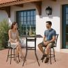 imageOutvita Outdoor Bar Table Cast Aluminum Patio Bar Table with Umbrella Hole 41quot Height Round Bistro Table Tall Dining Table315x315x42inch