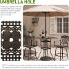 imageOutvita Outdoor Bar Table Cast Aluminum Patio Bar Table with Umbrella Hole 41quot Height Round Bistro Table Tall Dining Table315x315x42inch