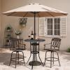 imageOutvita Outdoor Bar Table Cast Aluminum Patio Bar Table with Umbrella Hole 41quot Height Round Bistro Table Tall Dining Table32x32x41inch