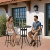 imageOutvita Outdoor Bar Table Cast Aluminum Patio Bar Table with Umbrella Hole 41quot Height Round Bistro Table Tall Dining Table32x32x41inch