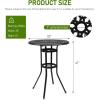 imageOutvita Outdoor Bar Table Cast Aluminum Patio Bar Table with Umbrella Hole 41quot Height Round Bistro Table Tall Dining Table32x32x41inch