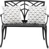 imageOutvita Outdoor Cast Aluminium Bench 38quot Weather Resistant Patio Bench with Orchid Pattern for Front Porch Backyard LawnOrchidblack