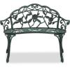 imageOutvita Outdoor Cast Aluminium Bench 38quot Weather Resistant Patio Bench with Orchid Pattern for Front Porch Backyard LawnRosegreen