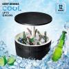 imageOutvita Outdoor Cooler Side Table Modern Outdoor Patio Furniture ampamp Hot Tub Cool Bar Table  10 Gallon Beer and Wine Cooler for Cool Entertaining Party YardBlack