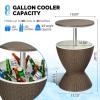 imageOutvita Outdoor Cooler Side Table Modern Outdoor Patio Furniture ampamp Hot Tub Cool Bar Table  10 Gallon Beer and Wine Cooler for Cool Entertaining Party YardBrown