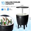 imageOutvita Outdoor Cooler Side Table Modern Outdoor Patio Furniture ampamp Hot Tub Cool Bar Table  10 Gallon Beer and Wine Cooler for Cool Entertaining Party YardBlack