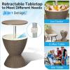 imageOutvita Outdoor Cooler Side Table Modern Outdoor Patio Furniture ampamp Hot Tub Cool Bar Table  10 Gallon Beer and Wine Cooler for Cool Entertaining Party YardBrown