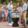 imageOutvita Outdoor Cooler Side Table Modern Outdoor Patio Furniture ampamp Hot Tub Cool Bar Table  10 Gallon Beer and Wine Cooler for Cool Entertaining Party YardBlack