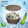 imageOutvita Outdoor Cooler Side Table Modern Outdoor Patio Furniture ampamp Hot Tub Cool Bar Table  10 Gallon Beer and Wine Cooler for Cool Entertaining Party YardBrown