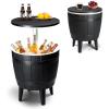 imageOutvita Outdoor Cooler Side Table Modern Outdoor Patio Furniture ampamp Hot Tub Cool Bar Table  10 Gallon Beer and Wine Cooler for Cool Entertaining Party YardBlack