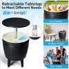 imageOutvita Outdoor Cooler Side Table Modern Outdoor Patio Furniture ampamp Hot Tub Cool Bar Table  10 Gallon Beer and Wine Cooler for Cool Entertaining Party YardBlack