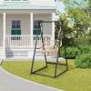 imageOutvita Outdoor Hammock Chair Stand Heavy Duty AFrame Metal Swing Stand with PowderCoated Finish and 2 Haning Holes for Yard Porch Paito Inside RoomBlack