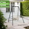 imageOutvita Outdoor Hammock Chair Stand Heavy Duty AFrame Metal Swing Stand with PowderCoated Finish and 2 Haning Holes for Yard Porch Paito Inside RoomBlack