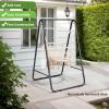 imageOutvita Outdoor Hammock Chair Stand Heavy Duty AFrame Metal Swing Stand with PowderCoated Finish and 2 Haning Holes for Yard Porch Paito Inside RoomBlack