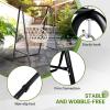 imageOutvita Outdoor Hammock Chair Stand Heavy Duty AFrame Metal Swing Stand with PowderCoated Finish and 2 Haning Holes for Yard Porch Paito Inside RoomBlack