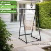 imageOutvita Outdoor Hammock Chair Stand Heavy Duty AFrame Metal Swing Stand with PowderCoated Finish and 2 Haning Holes for Yard Porch Paito Inside RoomBlack