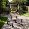 imageOutvita Outdoor Hammock Chair Stand Heavy Duty AFrame Metal Swing Stand with PowderCoated Finish and 2 Haning Holes for Yard Porch Paito Inside RoomBlack