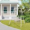 imageOutvita Outdoor Hammock Chair Stand Heavy Duty AFrame Metal Swing Stand with PowderCoated Finish and 2 Haning Holes for Yard Porch Paito Inside RoomWhite