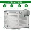 imageOutvita Outdoor Horizontal Storage Sheds 34 Cu Ft Weather Resistant HDPE Tool Shed MultiOpening Door Waterproof ampamp Lockable for Storage of Bike Trash Cans Garden Tools Lawn Mowers34 Cu Ft