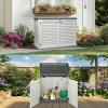 imageOutvita Outdoor Horizontal Storage Sheds 34 Cu Ft Weather Resistant HDPE Tool Shed MultiOpening Door Waterproof ampamp Lockable for Storage of Bike Trash Cans Garden Tools Lawn Mowers34 Cu Ft