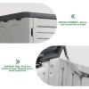 imageOutvita Outdoor Horizontal Storage Sheds 34 Cu Ft Weather Resistant HDPE Tool Shed MultiOpening Door Waterproof ampamp Lockable for Storage of Bike Trash Cans Garden Tools Lawn Mowers34 Cu Ft