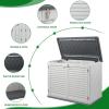 imageOutvita Outdoor Horizontal Storage Sheds 34 Cu Ft Weather Resistant HDPE Tool Shed MultiOpening Door Waterproof ampamp Lockable for Storage of Bike Trash Cans Garden Tools Lawn Mowers34 Cu Ft