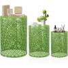 imageOutvita Outdoor Nesting Tables Set of 3 Heavy Duty Metal Frame Accent Modern End Table Portable Side Table for Indoor Outdoor Living Room Clover Pattern  BlueGreen
