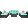 imageOutvita Outdoor Patio Conversation Sets 7 Pieces PE Rattan Sofa Wicker Patio Furniture Sets with Washable Cushions Outdoor Indoor Use Backyard Porch Garden Poolside