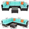 imageOutvita Outdoor Patio Conversation Sets 7 Pieces PE Rattan Sofa Wicker Patio Furniture Sets with Washable Cushions Outdoor Indoor Use Backyard Porch Garden Poolside