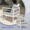 imageOutvita Outdoor Patio Furniture Set 4 Pieces Aluminum Patio Conversation Sets Modern Patio Sofa Loveseat Set with Coffee Table and 5 Inch Cushion for Patio Balcony Yard White 4pcs Set