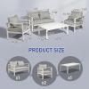 imageOutvita Outdoor Patio Furniture Set 4 Pieces Aluminum Patio Conversation Sets Modern Patio Sofa Loveseat Set with Coffee Table and 5 Inch Cushion for Patio Balcony Yard White 4pcs Set