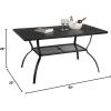 imageOutvita Outdoor Patio Table for 6 Person Black Rectangular Metal Frame Patio Classic Dining Table with 165quot Adjustable Umbrella Hole for Garden Lawn Backyard Deck 60quot L x 35quot W x 29quot H