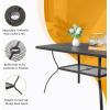 imageOutvita Outdoor Patio Table for 6 Person Black Rectangular Metal Frame Patio Classic Dining Table with 165quot Adjustable Umbrella Hole for Garden Lawn Backyard Deck 60quot L x 35quot W x 29quot H