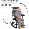 imageOutvita Outdoor Rocking Chair Solid Wooden Frame High Back Rocker All Weather Lounge Chair for Indoor Garden Patio Balcony Backyard Porch Rocker 1 Black
