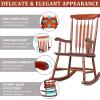 imageOutvita Outdoor Rocking Chair Solid Wooden Frame High Back Rocker All Weather Lounge Chair for Indoor Garden Patio Balcony Backyard Porch Rocker 1 Natural