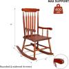 imageOutvita Outdoor Rocking Chair Solid Wooden Frame High Back Rocker All Weather Lounge Chair for Indoor Garden Patio Balcony Backyard Porch Rocker 1 Natural