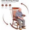 imageOutvita Outdoor Rocking Chair Solid Wooden Frame High Back Rocker All Weather Lounge Chair for Indoor Garden Patio Balcony Backyard Porch Rocker 1 Natural