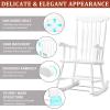 imageOutvita Outdoor Rocking Chair Solid Wooden Frame High Back Rocker All Weather Lounge Chair for Indoor Garden Patio Balcony Backyard Porch Rocker 1 White