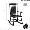 imageOutvita Outdoor Rocking Chair Solid Wooden Frame High Back Rocker All Weather Lounge Chair for Indoor Garden Patio Balcony Backyard Porch Rocker 2 Black