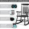 imageOutvita Outdoor Rocking Chair Solid Wooden Frame High Back Rocker All Weather Lounge Chair for Indoor Garden Patio Balcony Backyard Porch Rocker 2 Black