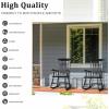 imageOutvita Outdoor Rocking Chair Solid Wooden Frame High Back Rocker All Weather Lounge Chair for Indoor Garden Patio Balcony Backyard Porch Rocker 2 Black