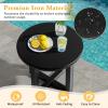 imageOutvita Outdoor Round Side Table 18quot Weather Resistant Small Metal End Table with X Legs for Patio Balcony Lawn Garden Poolside Living Room